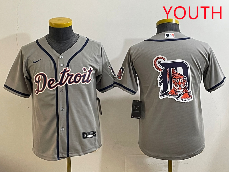 Youth 2025 Detroit Tigers blank grey Nike MLB jersey style 3->youth mlb jersey->Youth Jersey